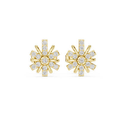 Radiant Eight Ray Diamond Studs