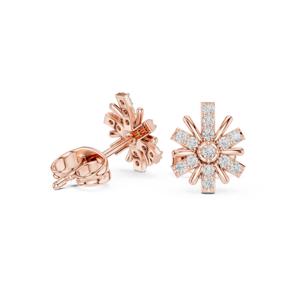 Radiant Eight Ray Diamond Studs