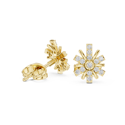 Radiant Eight Ray Diamond Studs