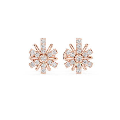 Radiant Eight Ray Diamond Studs