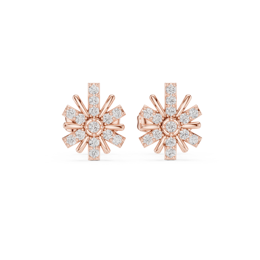 Radiant Eight Ray Diamond Studs