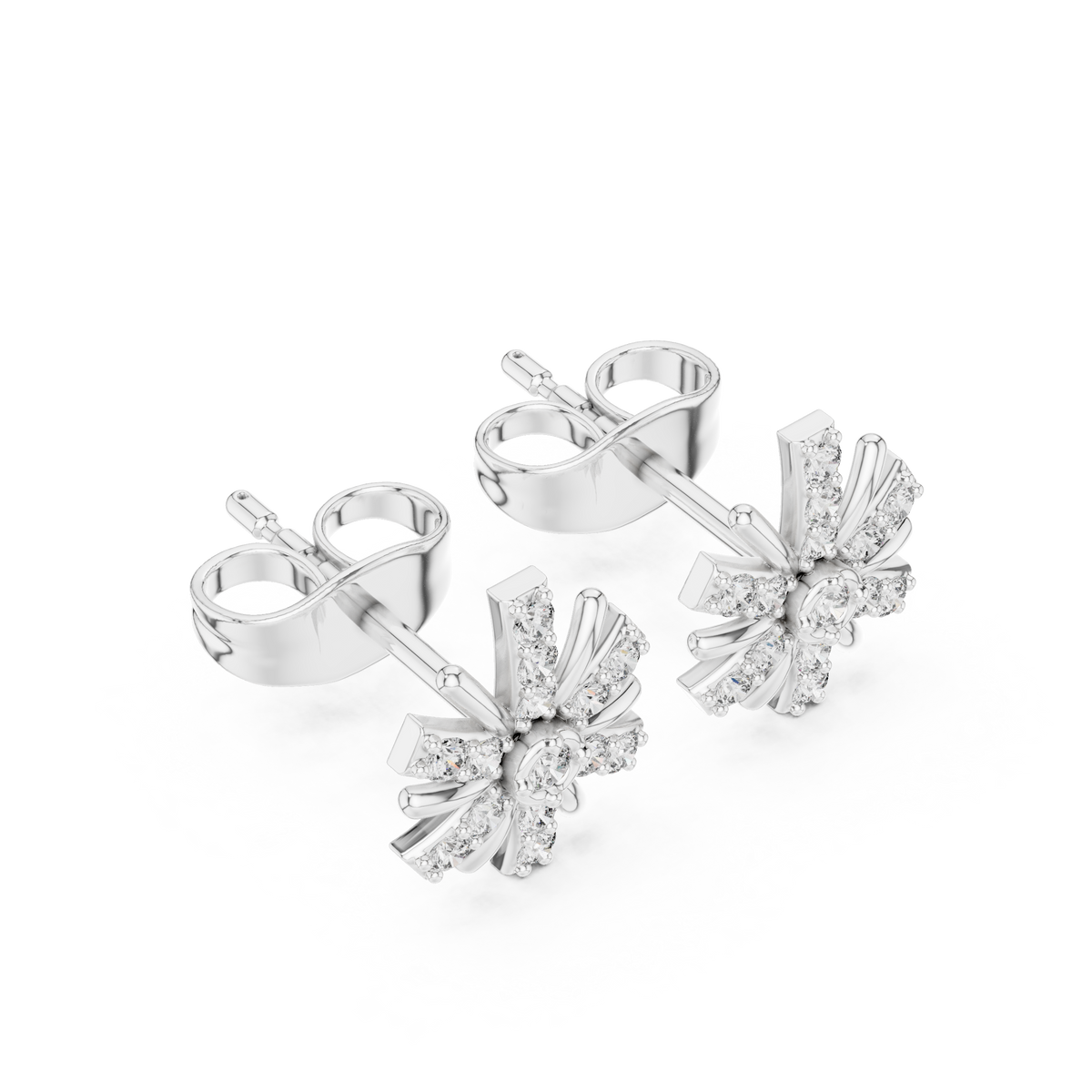 Radiant Eight Ray Diamond Studs
