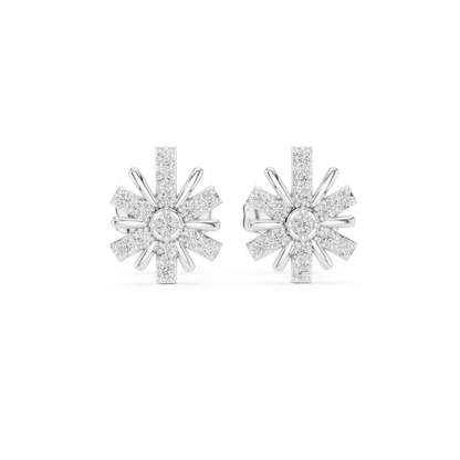 Radiant Eight Ray Diamond Studs