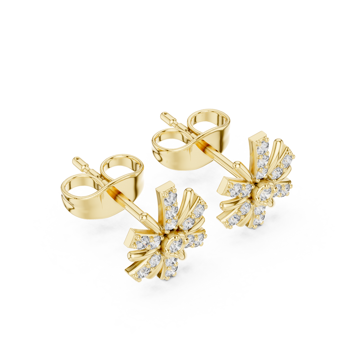 Radiant Eight Ray Diamond Studs