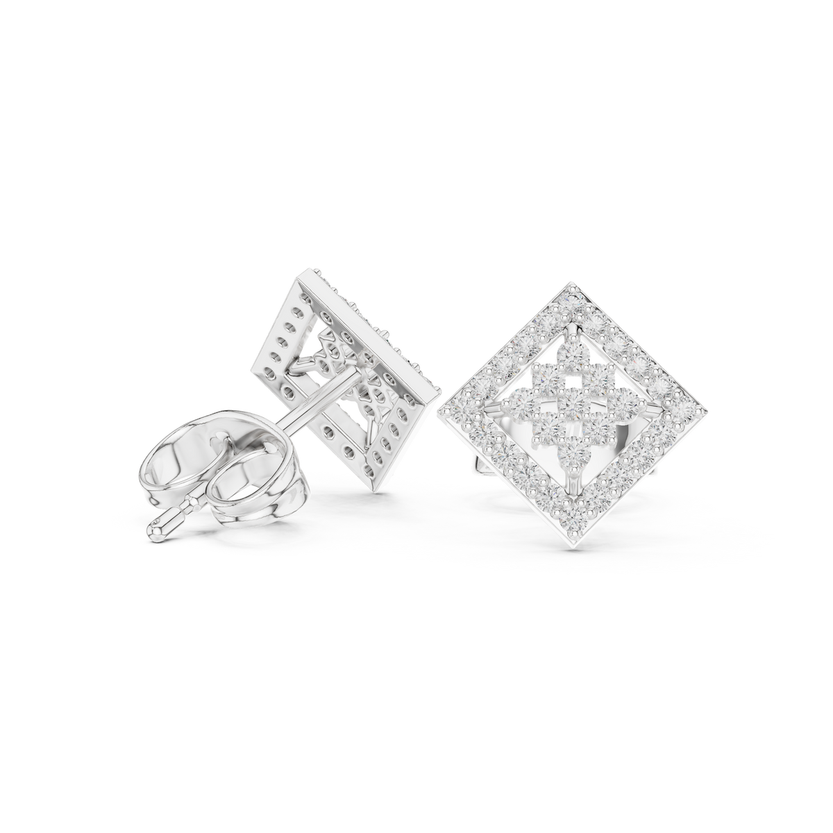 Regal Diamond Lattice Bloom Studs