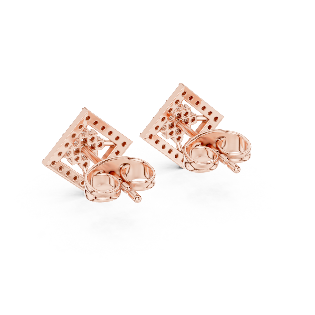 Regal Diamond Lattice Bloom Studs