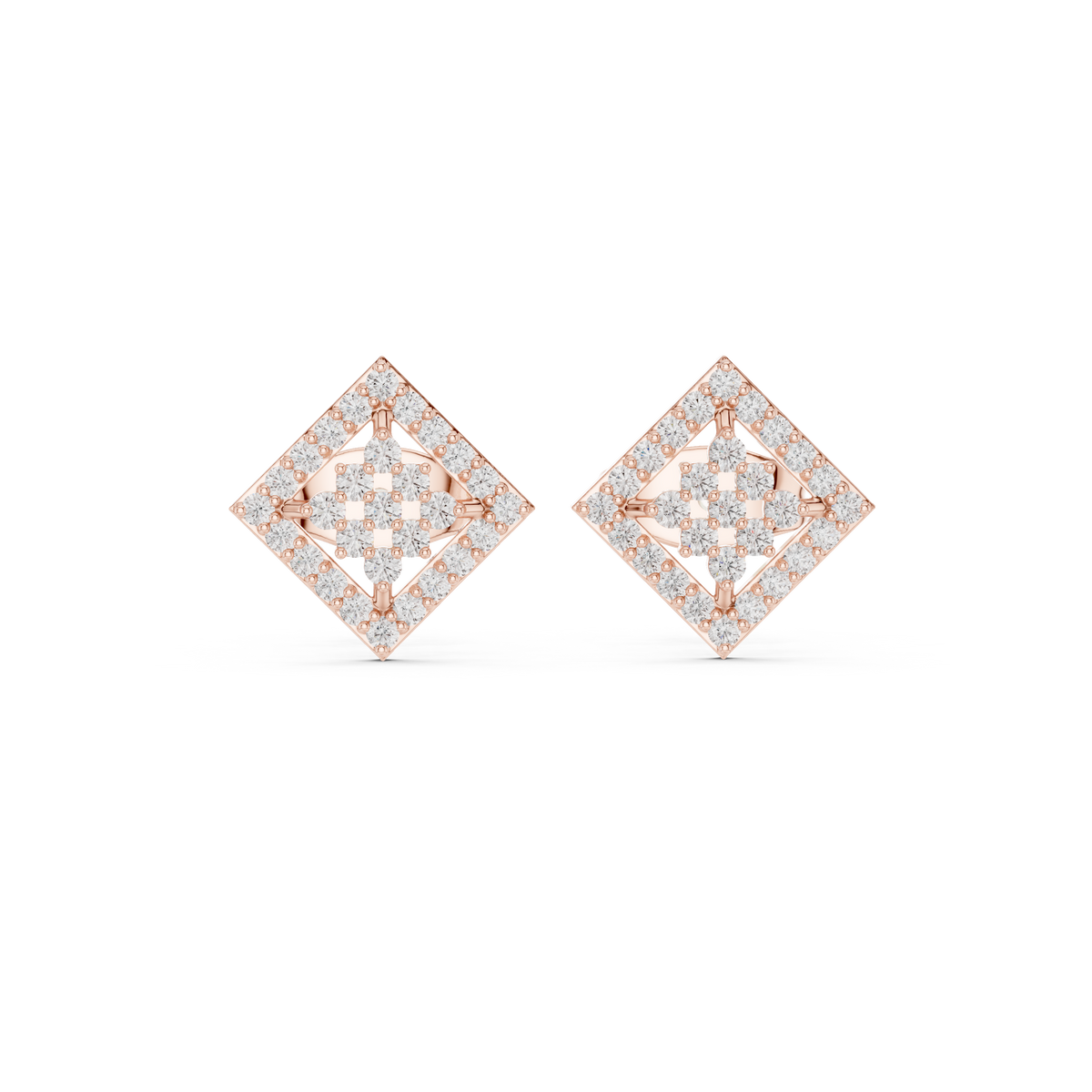Regal Diamond Lattice Bloom Studs