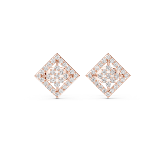 Regal Diamond Lattice Bloom Studs