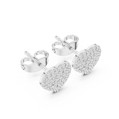 Radiant Pavé Heart Diamond Studs