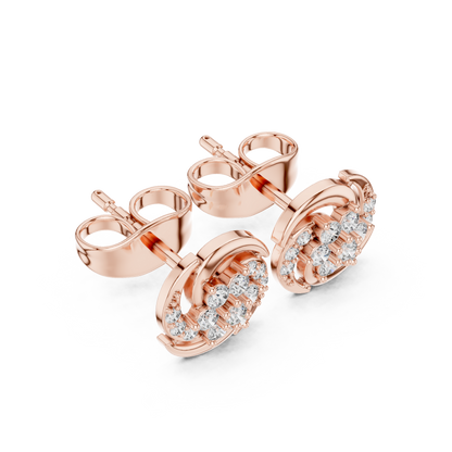 Elegant Swirl Floral Diamond Studs