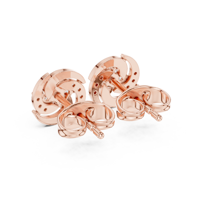Elegant Swirl Floral Diamond Studs