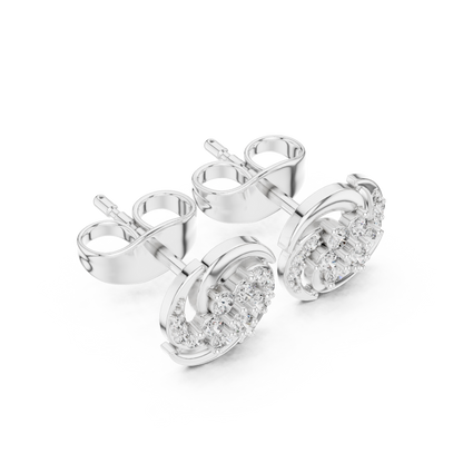 Elegant Swirl Floral Diamond Studs