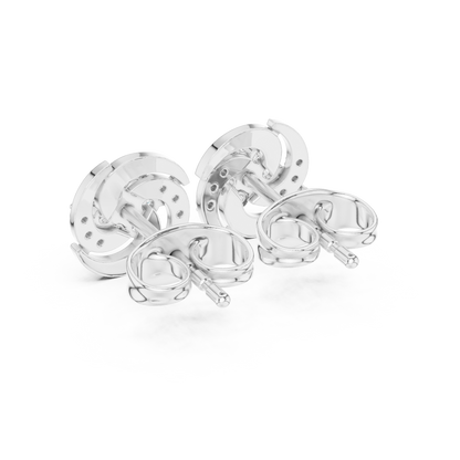 Elegant Swirl Floral Diamond Studs