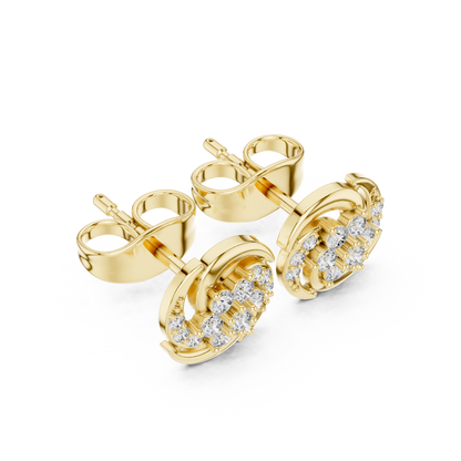 Elegant Swirl Floral Diamond Studs
