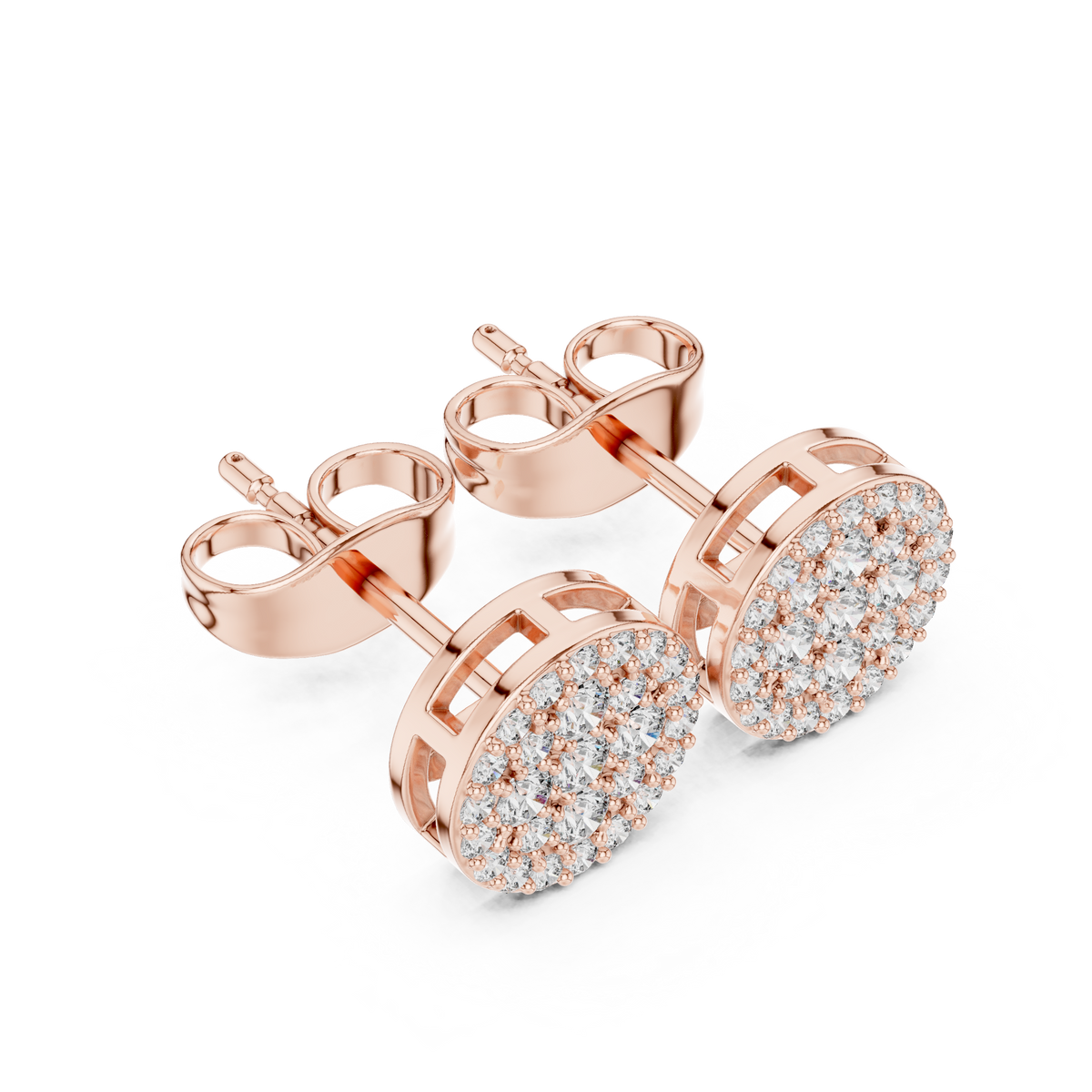 Radiant Round Floral Pavé Studs