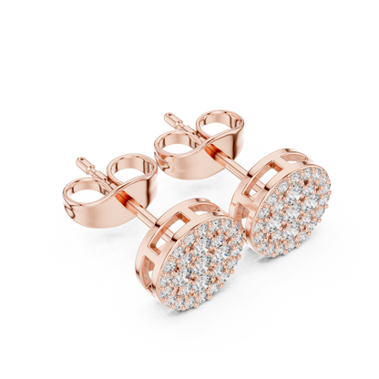 Radiant Round Floral Pavé Studs