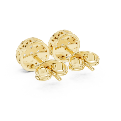 Radiant Round Floral Pavé Studs