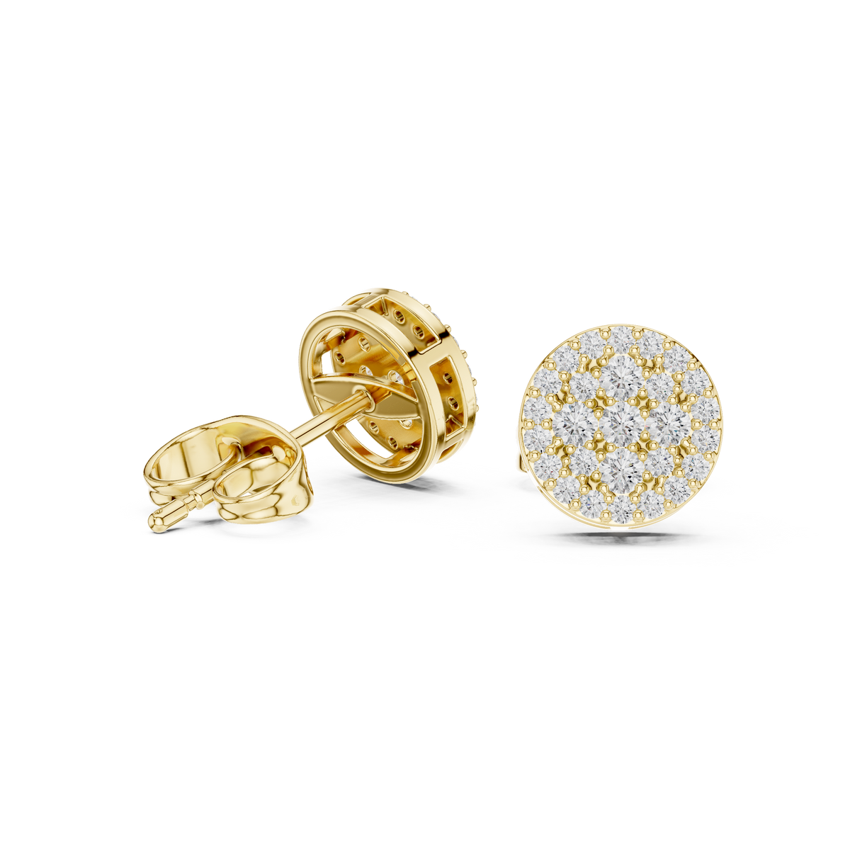 Radiant Round Floral Pavé Studs