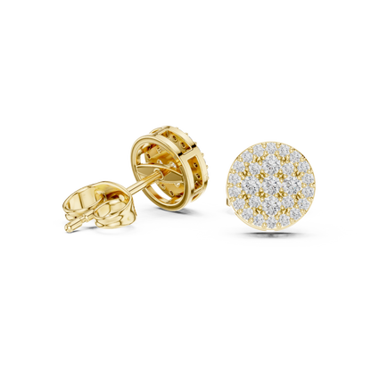 Radiant Round Floral Pavé Studs