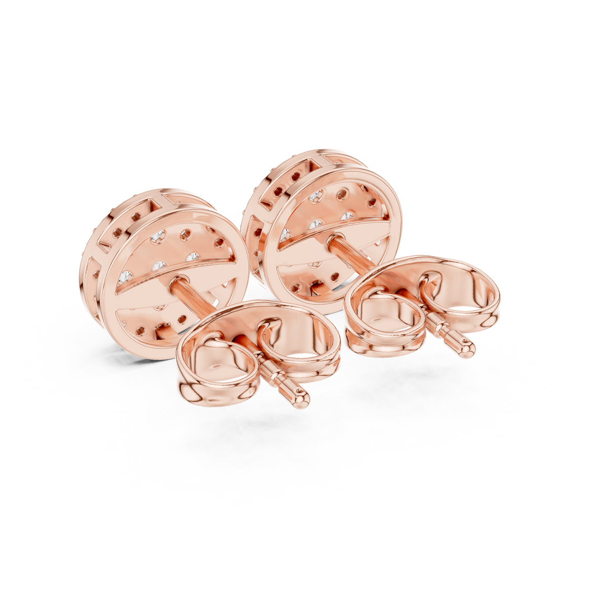 Radiant Round Floral Pavé Studs