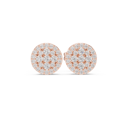 Radiant Round Floral Pavé Studs