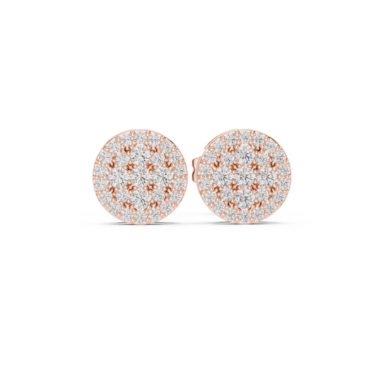 Radiant Round Floral Pavé Studs