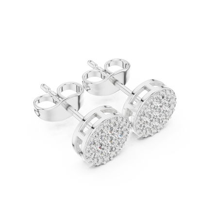 Radiant Round Floral Pavé Studs