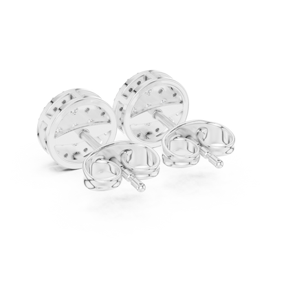 Radiant Round Floral Pavé Studs