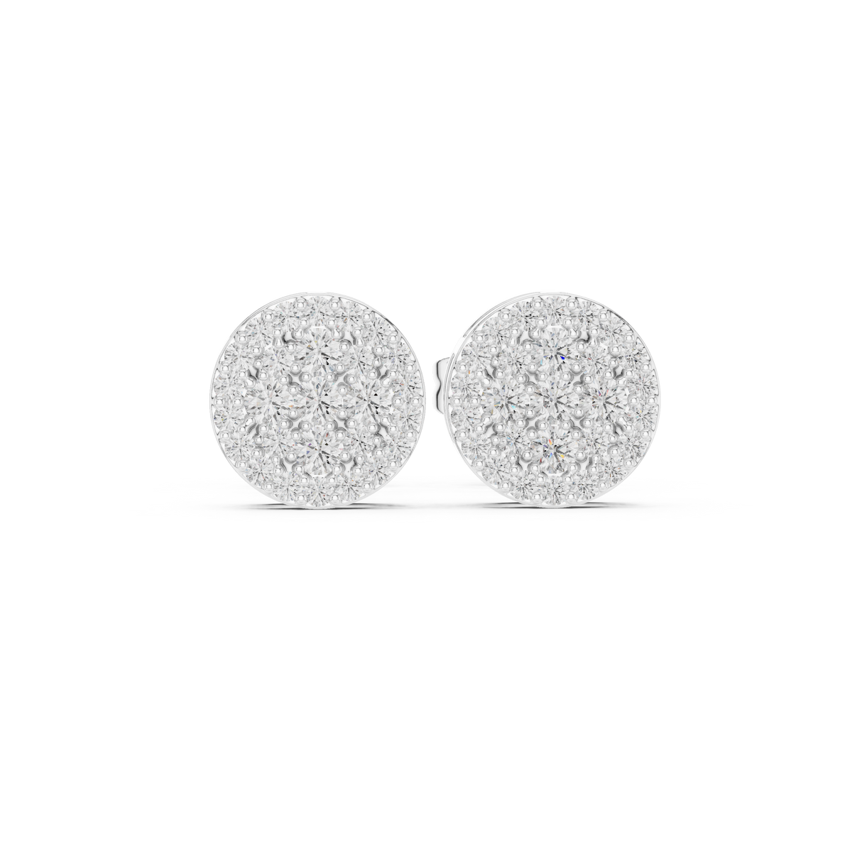 Radiant Round Floral Pavé Studs