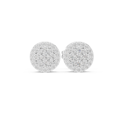 Radiant Round Floral Pavé Studs