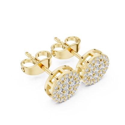 Radiant Round Floral Pavé Studs