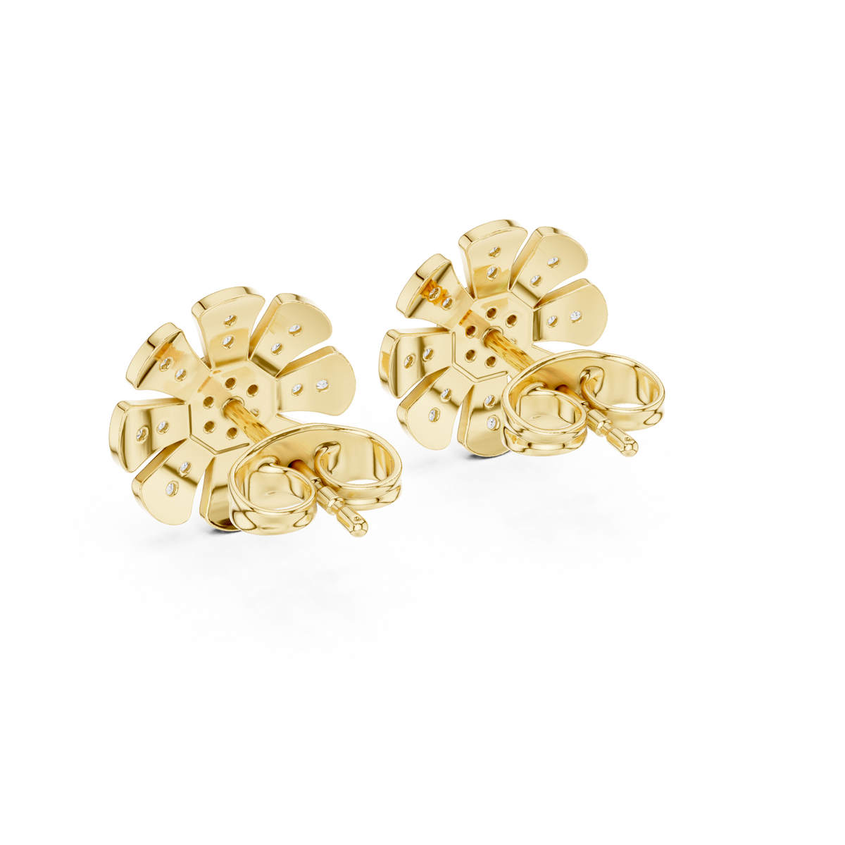 Radiant Eight Petal Diamond Studs