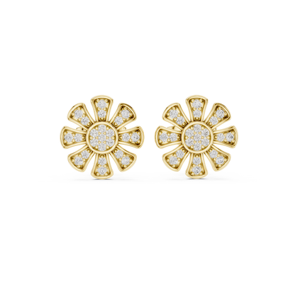 Radiant Eight Petal Diamond Studs