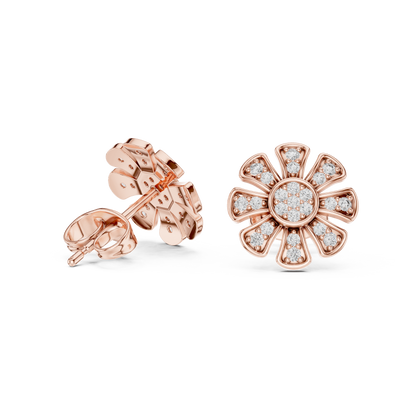 Radiant Eight Petal Diamond Studs