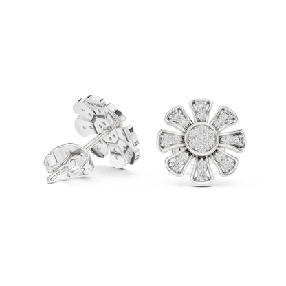 Radiant Eight Petal Diamond Studs