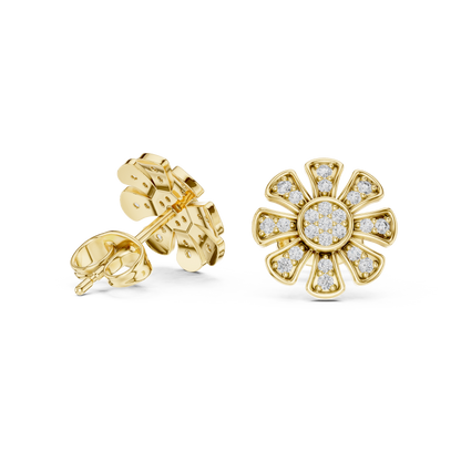 Radiant Eight Petal Diamond Studs