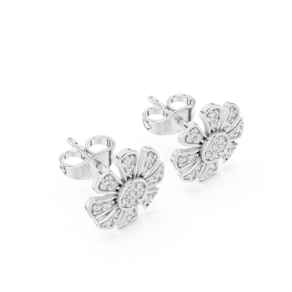 Radiant Eight Petal Diamond Studs