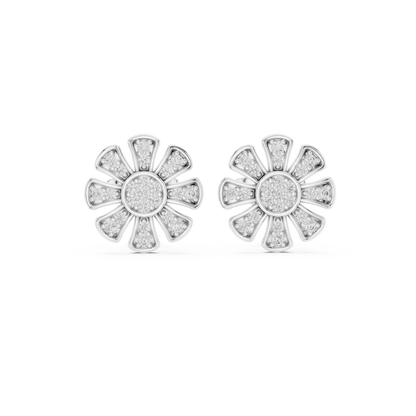 Radiant Eight Petal Diamond Studs