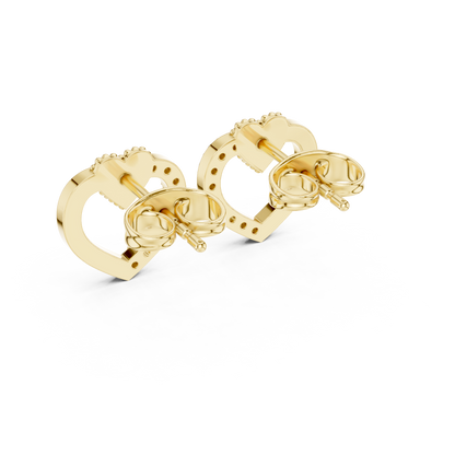 Elegant Heart Crest Pavé Diamond Studs