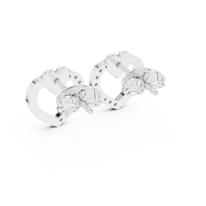 Elegant Heart Crest Pavé Diamond Studs