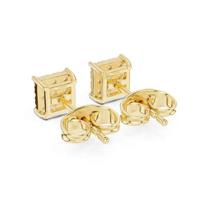Regal Diamond Lattice Square Studs