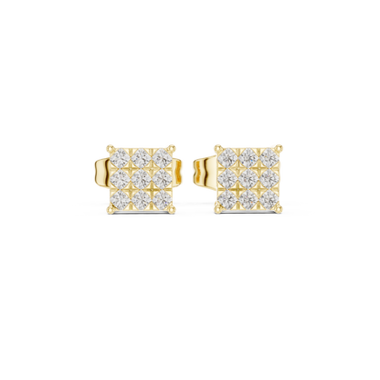 Regal Diamond Lattice Square Studs