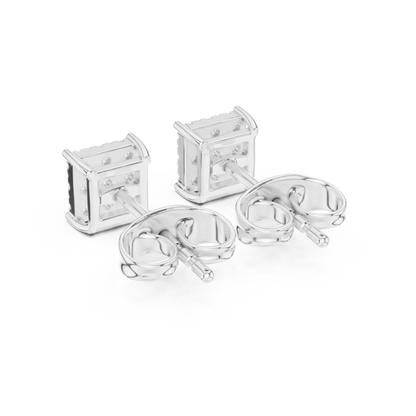 Regal Diamond Lattice Square Studs