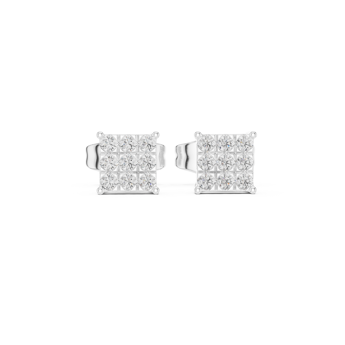 Regal Diamond Lattice Square Studs