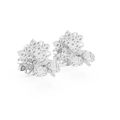 Radiant Sunburst Floral Diamond Studs
