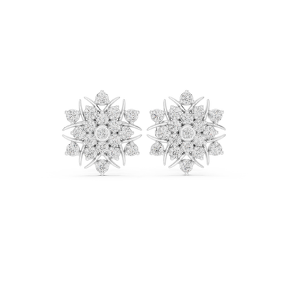 Radiant Sunburst Floral Diamond Studs