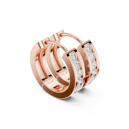 Luminous Channel Set Diamond Huggies
