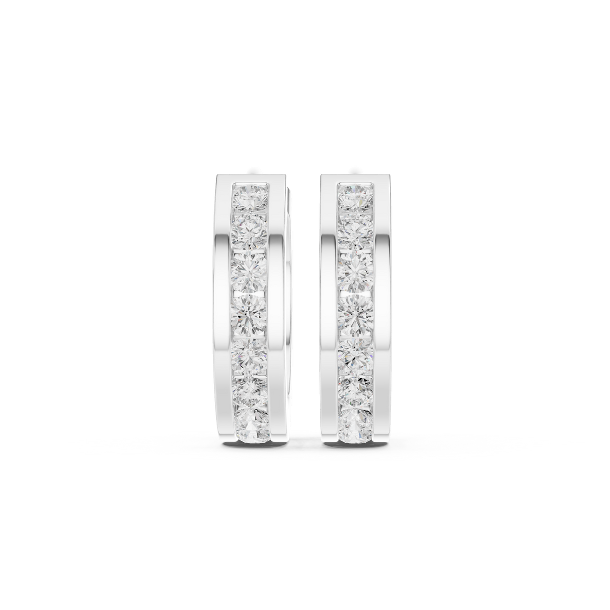 Luminous Channel Set Diamond Huggies