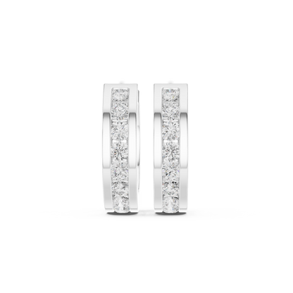 Luminous Channel Set Diamond Huggies