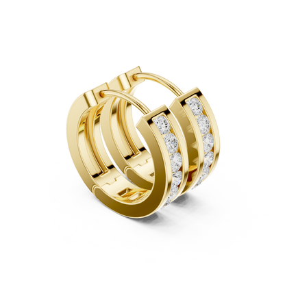 Luminous Channel Set Diamond Huggies
